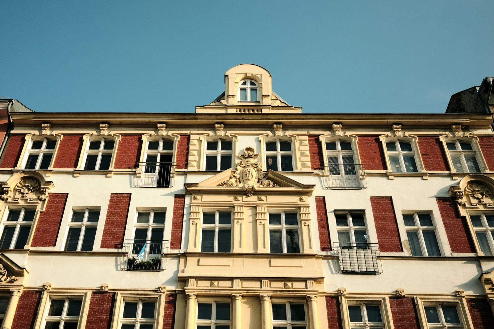 The classical façade of an apartment building